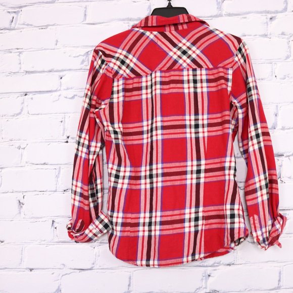 2/$20 Aeropostale 100% cotton red plaid shirt b5 - Picture 6 of 6
